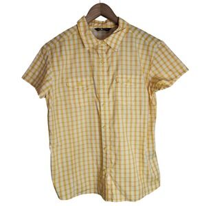 The North Face Shirt Women's XL Button Up Short Sleeve‎ Outdoors Top Yellow